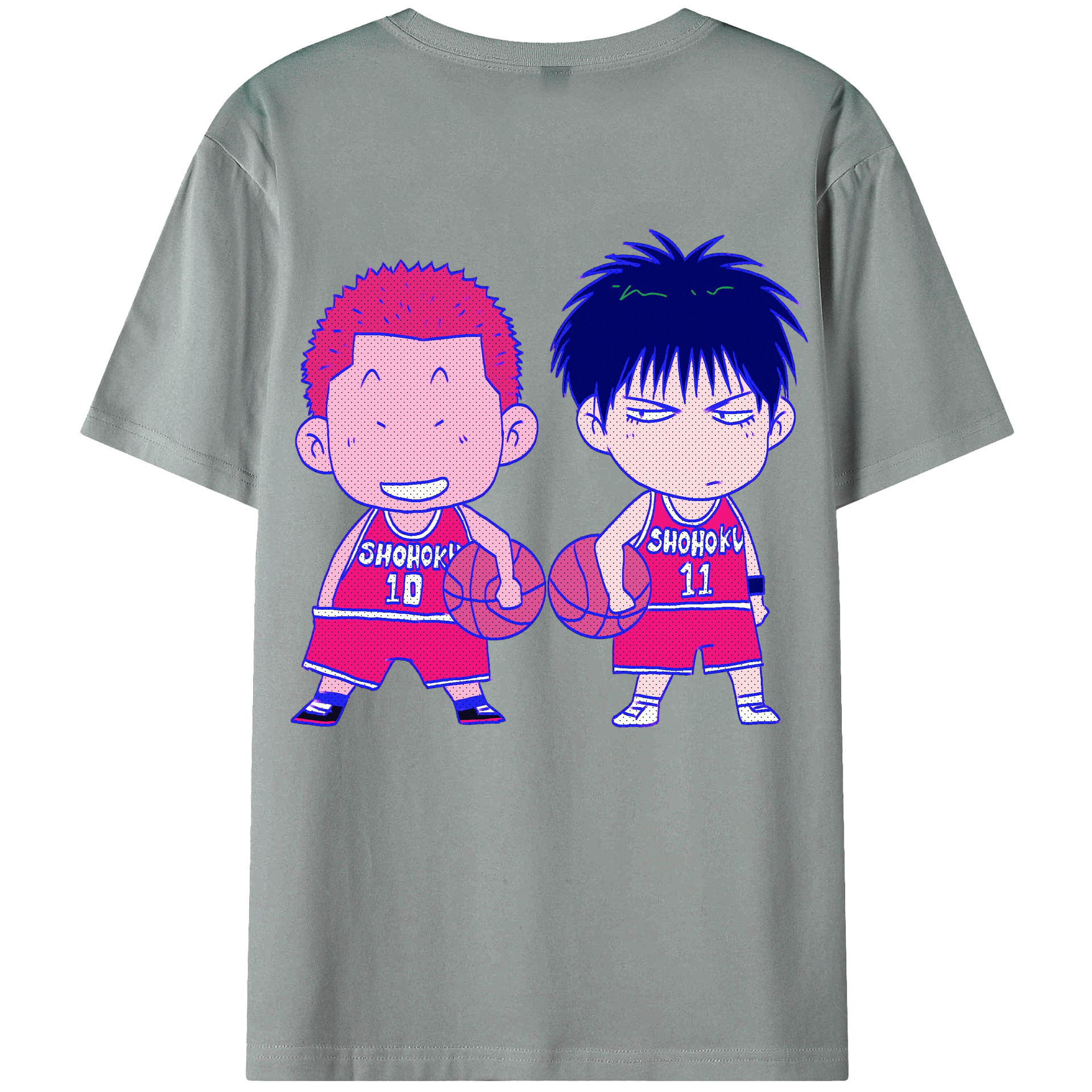 （画像用） SLAM DUNK／スラムダンク 綿100％ メンズ半袖Tシャツ（バックプリント） 通気性